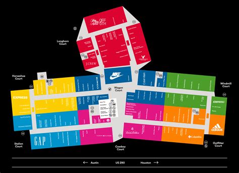 houston premium outlets store map